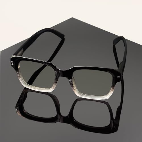 Eyekepper Square Reading Glasses for Women Blue Light Blocking Large Frame Computer Readers - Black +0.75