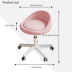 Rolling Stool – Ergonomic Swivel Seat, Adjustable Height, Ultra-Quiet Wheels, Padded PU Leather Cushion, for Salon, Office, Massage & Medical Use Pink 1