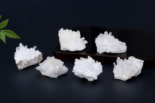 LAIDANLA Clear Quartz Crystal Natural Healing Crystals Stones Cluster Mineral Geode Gemstones for Reiki Energy Balance Calming Effects Wicca 60-80g