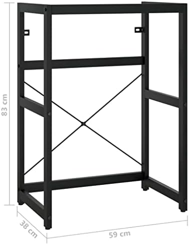 vidaXL Structure Basin Bathroom Holder Toilet Sink Toilet Sink Storage Furniture Iron Black 59x38x83cm