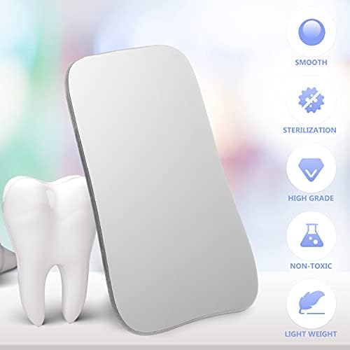 EXCEART 2pcs Intraoral Mirrors 2 Sided Pofessional Occlusal Photographic Mouth Mirror Dental Photo Reflector Glass Mirrors Tools for Clinic Doctor Silver