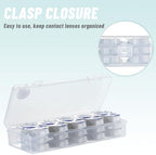 2-Pack Contact Lens Organizer Case, Portable Storage Case for Daily Disposable Contact Lenses, Holds 30 Lenses Each, 30 Days Total