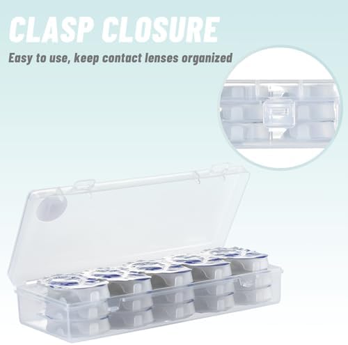 2-Pack Contact Lens Organizer Case, Portable Storage Case for Daily Disposable Contact Lenses, Holds 30 Lenses Each, 30 Days Total