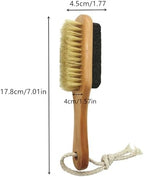 Natural Lava Pumice Stone for Feet with Foot Brush, Callus Remover Foot Scrubber Exfoliator Pedicure Tools for Hard Dead Skin, Softer & Smoother Feet, Double Sided Boar Bristles Wooden Handle