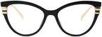 LJCZKA Cat Eye Blue Light Blocking Glasses Women Cateye Frame Glasses Anti Eyestrain Computer Gaming Eyeglasses Clear Lens