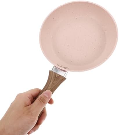 Mini Skillet Pan with Wood Handle - 6.5" Nonstick Skillet for Fried Eggs and Pancakes - Induction Compatible Frying Saucepan for Breakfast, Baby Food Cooking