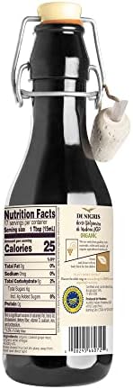 De Nigris Premium Organic Balsamic Vinegar Of Modena (55% Grape Must) 8,5 Oz (250ml) | Balsamic Vinegar From Modena Italy, Ideal For Hot Dishes | Balsamic Vinegar Aged | Balsamic Vinegar Organic