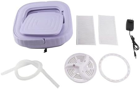 Dpofirs Portable Washing Machine, Automatic ABS and PP Mini Folding Washing Machine 110-240V RV with Drain Pipe (US Plug 100‑240V)