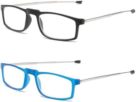 Folding Reading Glasses for Women Men, Blue Light Easy Carry Readers with Ultra-light Pocket Keychain Bags