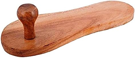 Billion Deals Traditional Khadau Wooden Sandals Charan Paduka, Slipper Chappal For Auspicious Occasions Made Of Mango Wood 10.5 Inches Approx