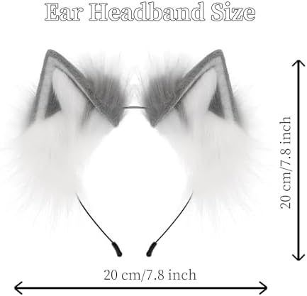 Fox Wolf Cat Ears and Tail Set Cosplay Costume Furry Fox Tail Keychain Therian Stuff Costume