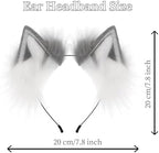Fox Wolf Cat Ears and Tail Set Cosplay Costume Furry Fox Tail Keychain Therian Stuff Costume