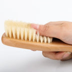 Cosowe Wood Clean Brush, Laundry Stain Brush with Handle and Soft Boar Bristles, Cleaning Brushes for Household Use, Natural Beech Wood Bath Massage Brush, Portable