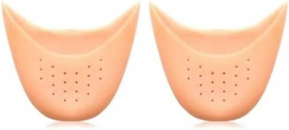 1 Pair Soft Silicone Gel Pointe Ballet Dance Shoe Toe Pads, Toe Protector with Breathable Hole Instant Cooling and Soothing Relief Gel Blister Pads Foot Health