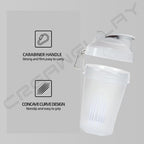 2 Pack Shaker Bottles for Protein Mixes, 17 oz Small Protein Shaker Bottle with Handle, Gym Shaker Cups with Blending Ball for Pre Workout, BPA-Free & Dishwasher Safe(Black, White)