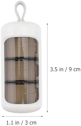 Beaupretty Portable 3-Compartment Pill Organizer Box, White Mini Medicine Storage Case for Travel, Plastic Portable Tablet Holder for Daily Medication and Vitamins