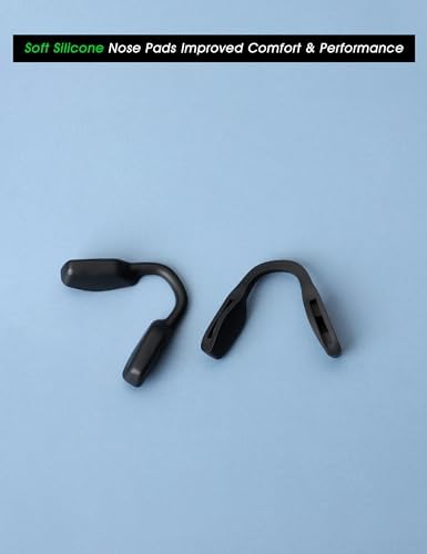 Acefrog 2 Pieces Upgraded Nose Pads for Oakley Metalink OX8153, Bat Flip OX8183 Eyeglasses, Miter OX8154, Cogswell OX8157 Bevel, Activate Eyeglass Push-in Nose Piece Replacement, Anti-Slip, Black