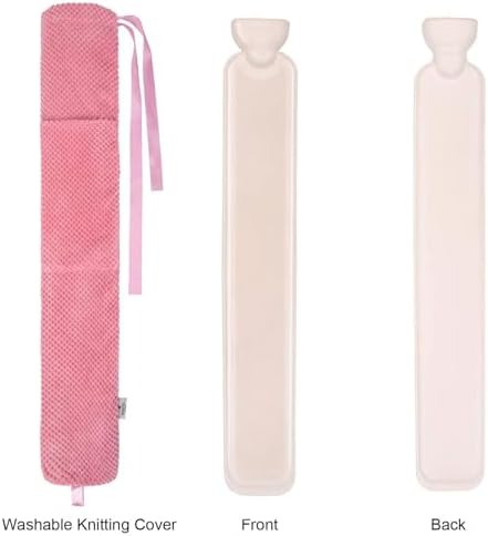 HomeTop Premium 2.25 Liters Rubber Hot Water Bottle w/Soft Fleece Cover(Pink White)