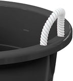 17 Gallon Plastic Tub with Rope Handles, Black