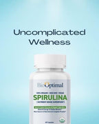 BioOptimal Organic Spirulina Tablets - Organic, Non-GMO, No Additives or Fillers - 500mg Premium Quality Dietary Supplement with Vitamins, Minerals, & Antioxidants (120 Tablets)