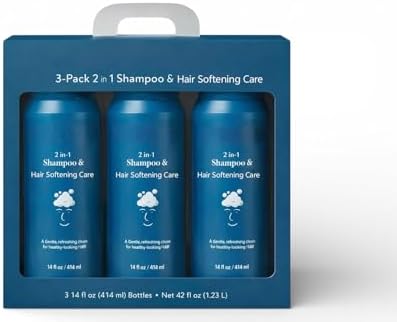 Men's Shampoo and Hair Softening Care 2 in 1, Gentle & Refreshing For All Hair Types, 14 Fl Oz, 3 Count