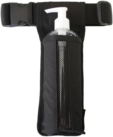 Professional Massage Holster Single Bottle Adjustable Waist Belt for Therapists Easy Access Daily Work, Bag Only,Not Bottle Included(Black)