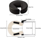 Massage Headrest - Aluminum Adjustable U-Shaped Pillow for Bed & Face Cradle - Beauty Spa Equipment