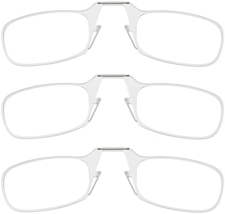 ThinOptics Readers Rectangular Reading Glasses, 3 Pack-Clear, 44mm + 1.5