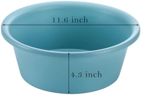 4 Pack Round Plastic Wash Basin, 5 Quart Small Basin Tub Stackable Camping Basin for Washing Face, Fruit, Dishes, Bottles, Home Kitchen Sink, 11.6 X 4.3 Inches, 4 Colors