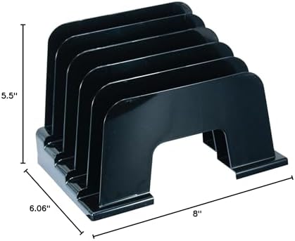 Officemate Incline Sorter, 5 Compartments, Black (21232)