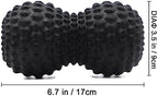 KITWILD Peanut Massage Ball, Double Lacrosse Massage Roller Ball for Deep Tissue Muscle Massage, Physical Therapy, Myofascial Release, Muscle Knots, and Yoga Therapy (Black)