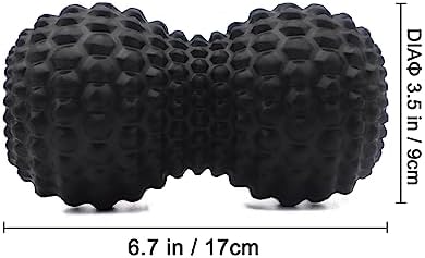 KITWILD Peanut Massage Ball, Double Lacrosse Massage Roller Ball for Deep Tissue Muscle Massage, Physical Therapy, Myofascial Release, Muscle Knots, and Yoga Therapy (Black)