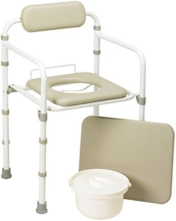 Homecraft Uni-Frame Folding Commode, Portable Toilet, Toilet Bowl & Pan for Elderly, Handicapped, and Disabled Users, Metal Toilet for Bedside Bathroom Use, Folding Toilet, Bedside Commode for Safety