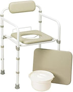 Homecraft Uni-Frame Folding Commode, Portable Toilet, Toilet Bowl & Pan for Elderly, Handicapped, and Disabled Users, Metal Toilet for Bedside Bathroom Use, Folding Toilet, Bedside Commode for Safety