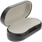 Healifty Double Glasses Case Pu Leather Organizer for Travel - Lightweight Portable Sunglasses and Eyeglasses Holder with Two Compartments 6.29X2.83X2.67In