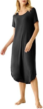 Latuza Women's Soft Viscose Short Sleeves Long Nightgown