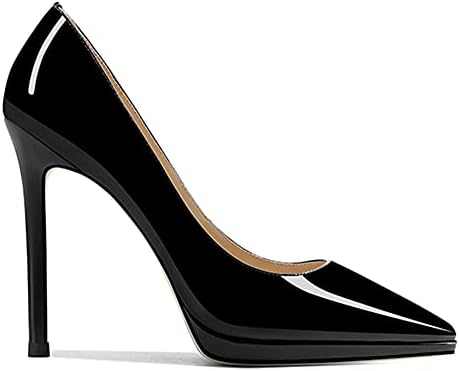 Lutalica W Women's Patent Leather Pointed Toe Sexy Platform High Heel Stiletto Dress Pumps for Party Nightclub Wedding