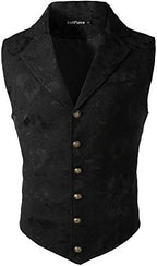 VATPAVE Mens Victorian Suit Vest Steampunk Gothic Waistcoat