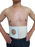 Unisex Ostomy Abdominal Binder (Opening 3.14 inch) Ostomy Belt Hernia Colostomy Belt Colostomy Bag Support Stoma Support Wrap (L: 41.34-45.28 inches)