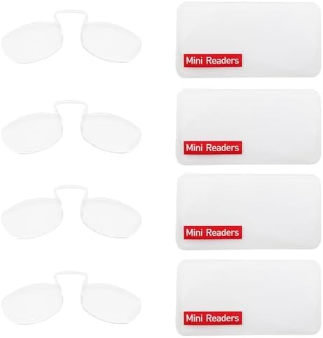 Mini Armless Nose Clip Reading Glasses for Women Men Slim Thin Nose Pinching Lightweight Legless Readers