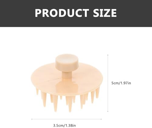 MAGICLULU Silicone Head Scalp Massager Brush 2pcs Set, Soft Foaming Shampoo Brush for Hair Cleaning and Itch Relief, Beige Hair Washing Comb for Women and Men, Wet Dry Use