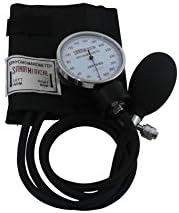 Santamedical Adult Deluxe Aneroid Sphygmomanometer with Stethoscope - Blood Pressure Cuff Durable and Carrying Case - Manual Blood Pressure Cuff Black