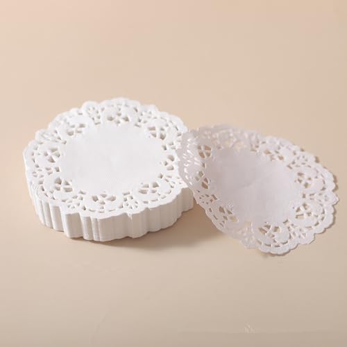 CHICIEVE Round Paper Lace Doilies 3.5 Inch White Pack of 250 Pcs