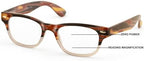 V.W.E. Women or Men Rectangular Progressive Bifocal Clear Lens Reading Glasses - No Line or Bubble - Zero Power on Top Reader
