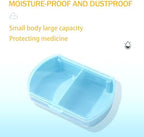 2PCS Small Pill Case Travel Pill Box Cute Pill Organizer for Purse Portable Daily Medicine Organizer 2 Compartment Pill Holder for Vitamins, Fish Oil, Supplements