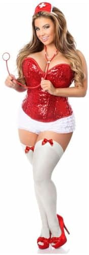 Daisy corsets womens Top Drawer 4 Pc Sexy Nurse Corset Costume