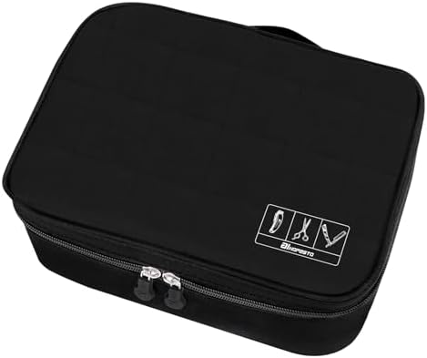 Barber Tools Bag Barber Case Hair Tools Travel Bag Clipper Guard Holder for Clippers and Supplies Hair Cutting Scissors Storage Bag Portable Clipper Storage Holder Organizer for Hair Cutting (Black)