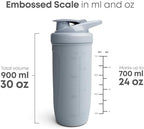 Smartshake Reforce Stainless Steel Protein Shaker Bottle - Non Insulated Unisex Gym Bottle | Metal Shaker Bottles - 900 ml | 30 oz - Leakproof Screw-On Lid - DEHP & BPA Free (Grey)