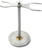 Luxury Razor and Brush Stand, The Admiral by VIKINGS BLADE, Ancient Viking Look with Heavy Distressed Stainless Steel & Brass, Extra Wide Openings, Fits Most Razors and Brushes