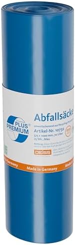 Deiss Premium Plus Bin Bags, Blue 70 Litres, 575 x 1000 mm